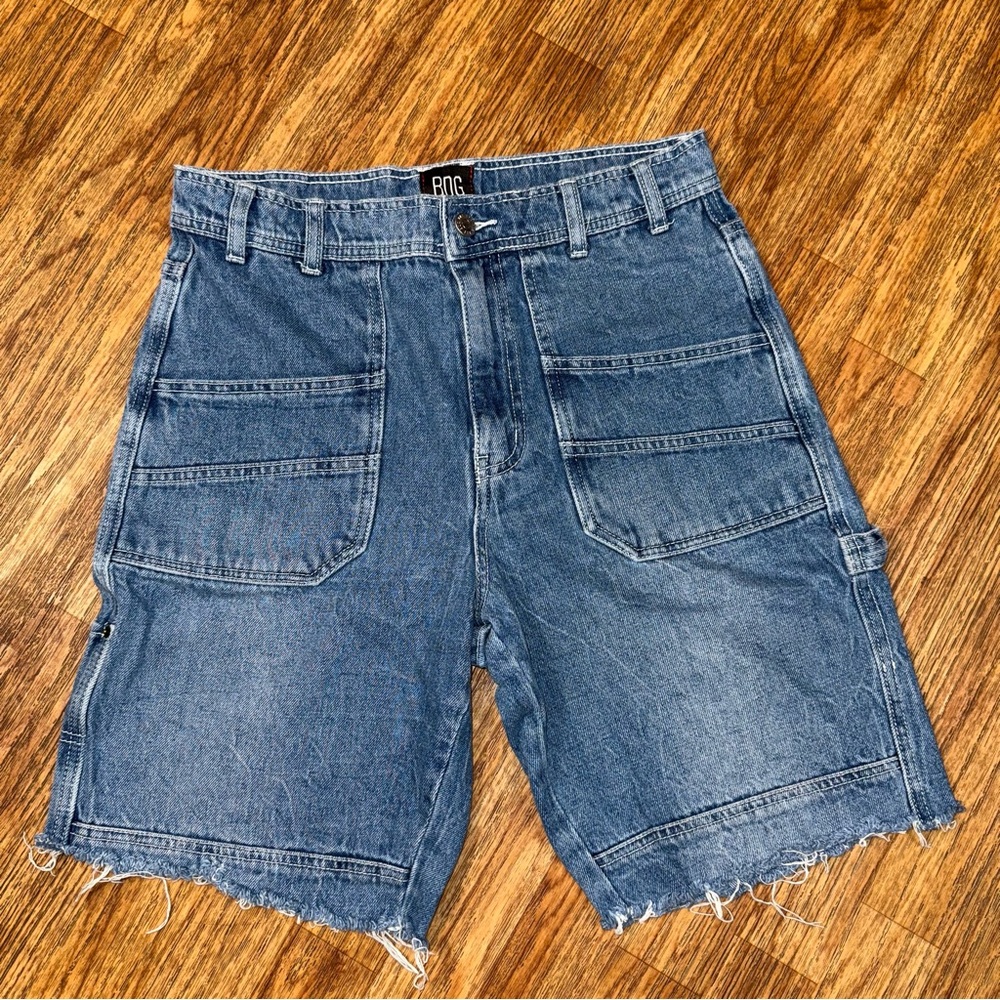 BDG Shorts Jorts Denim Carpenter 29 Blue Distressed Pockets Urban Outfitters